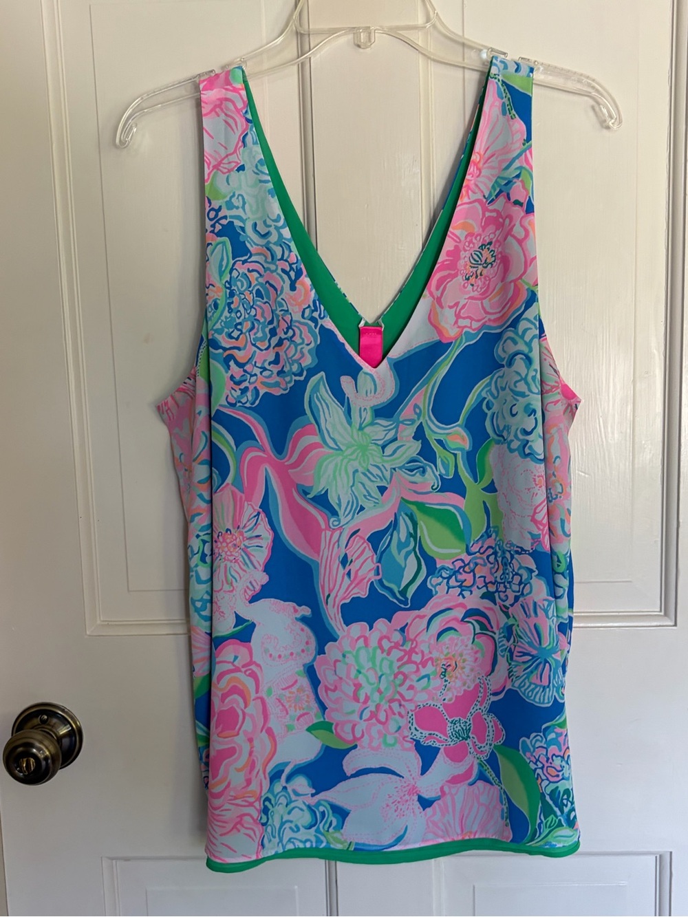 Girls Floral V-Neck Reversible Tank Top